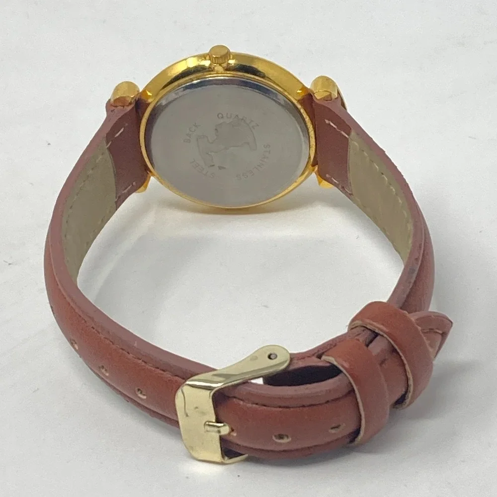 Forelli Watch Women 31mm Gold Tone Blue Dial Domed Crystal New Battery 8.5